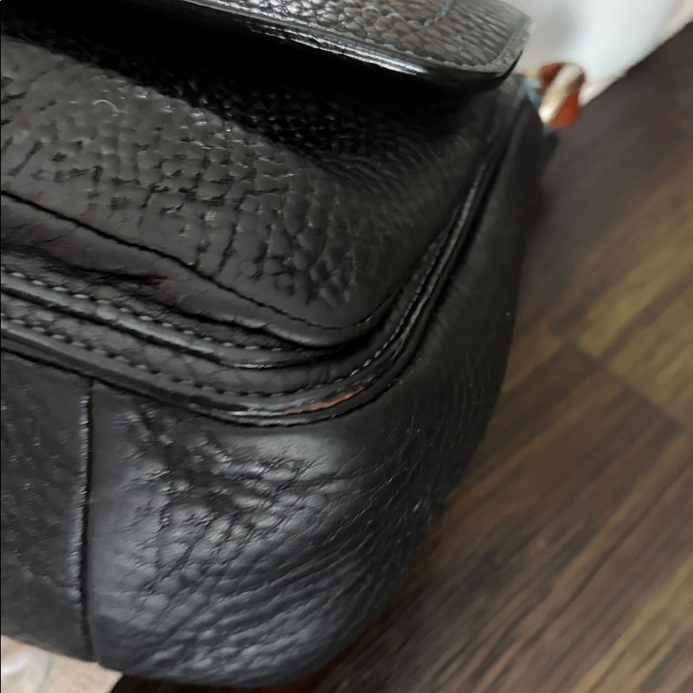 Vintage Coach Chelsea Black Pebbled Leather Shoulder - Picture 8 of 15